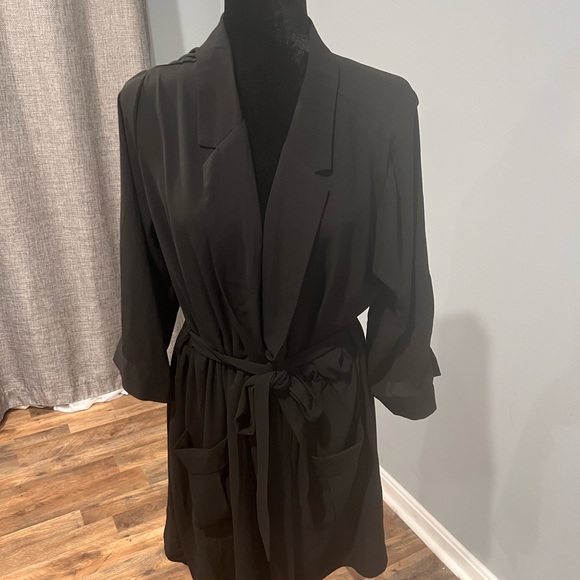 Boohoo Jackets & Blazers - Long black jacket/blouse with belt
